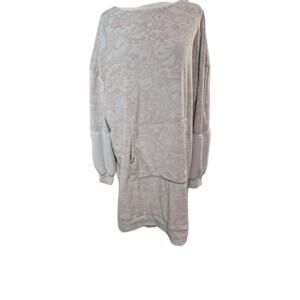 Simply Vera Wang Velour Beige Pullover Hoodie Cozy Shirt Tunic Women's Size XXL